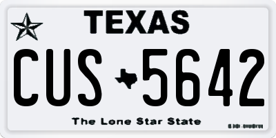 TX license plate CUS5642
