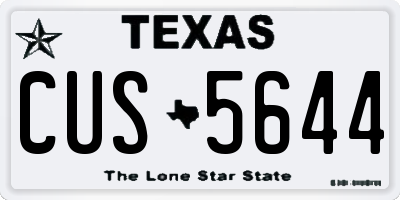 TX license plate CUS5644
