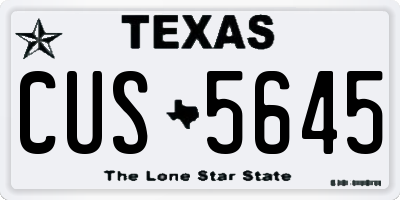 TX license plate CUS5645