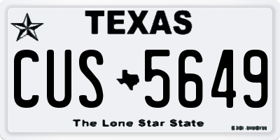 TX license plate CUS5649