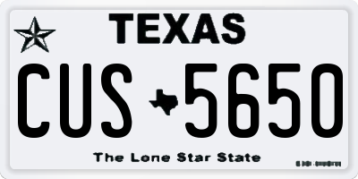 TX license plate CUS5650