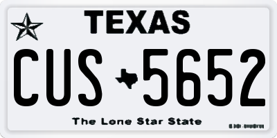 TX license plate CUS5652