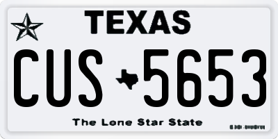 TX license plate CUS5653