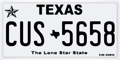 TX license plate CUS5658