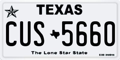 TX license plate CUS5660