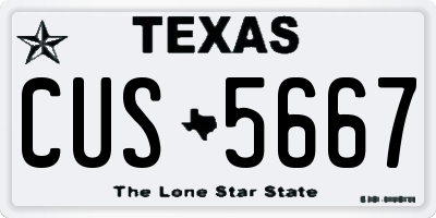 TX license plate CUS5667