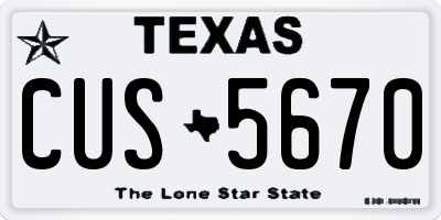 TX license plate CUS5670