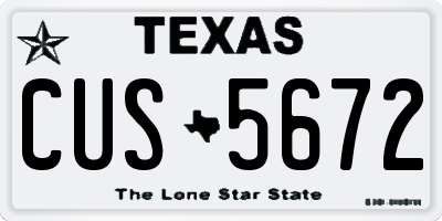 TX license plate CUS5672