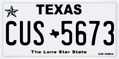 TX license plate CUS5673