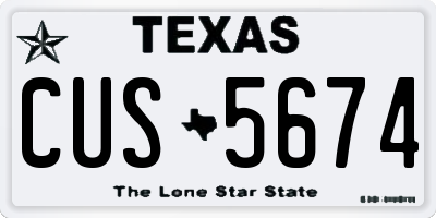 TX license plate CUS5674