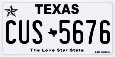 TX license plate CUS5676
