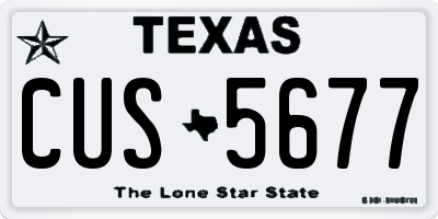 TX license plate CUS5677