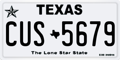 TX license plate CUS5679