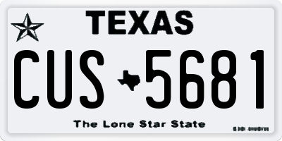 TX license plate CUS5681