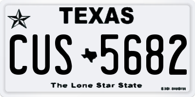 TX license plate CUS5682