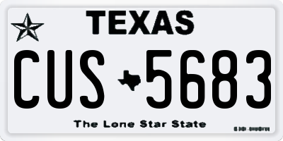 TX license plate CUS5683