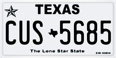 TX license plate CUS5685