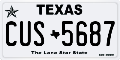 TX license plate CUS5687
