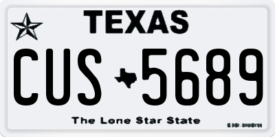 TX license plate CUS5689