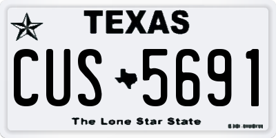 TX license plate CUS5691