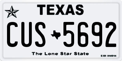 TX license plate CUS5692