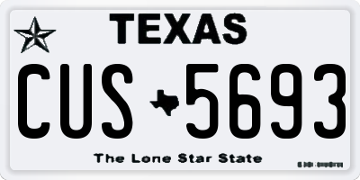 TX license plate CUS5693
