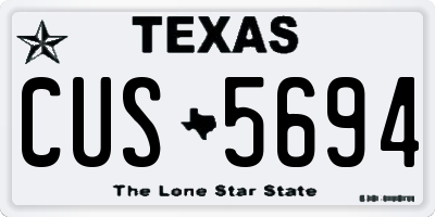TX license plate CUS5694