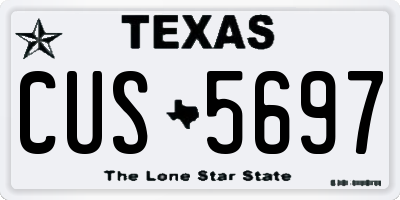 TX license plate CUS5697