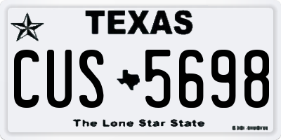TX license plate CUS5698