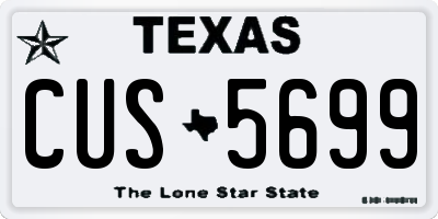 TX license plate CUS5699
