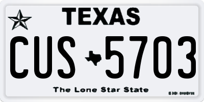 TX license plate CUS5703