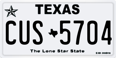 TX license plate CUS5704