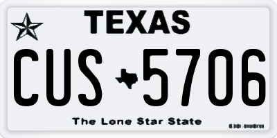 TX license plate CUS5706