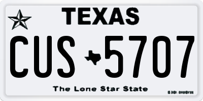 TX license plate CUS5707