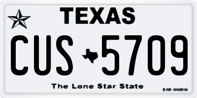 TX license plate CUS5709