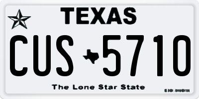 TX license plate CUS5710