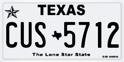 TX license plate CUS5712