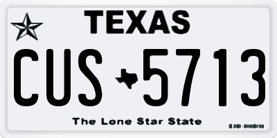 TX license plate CUS5713