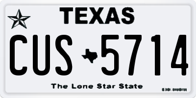 TX license plate CUS5714