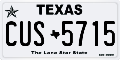 TX license plate CUS5715
