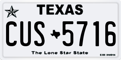 TX license plate CUS5716