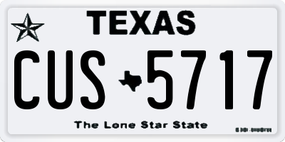 TX license plate CUS5717