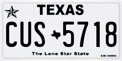 TX license plate CUS5718