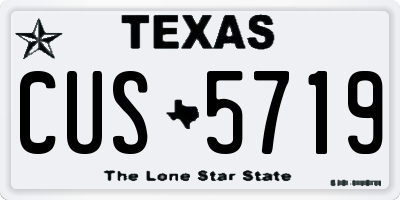TX license plate CUS5719