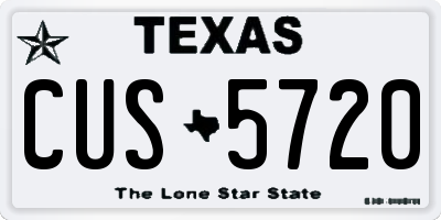 TX license plate CUS5720