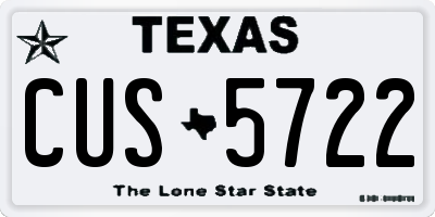 TX license plate CUS5722