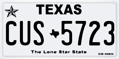 TX license plate CUS5723