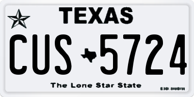 TX license plate CUS5724