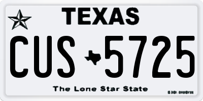 TX license plate CUS5725