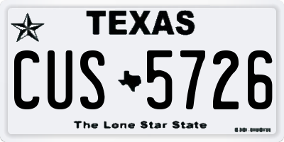 TX license plate CUS5726